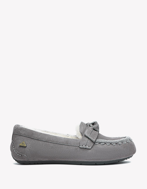 Woven Moccasins In Charcoal