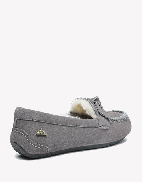 Woven Moccasins In Charcoal