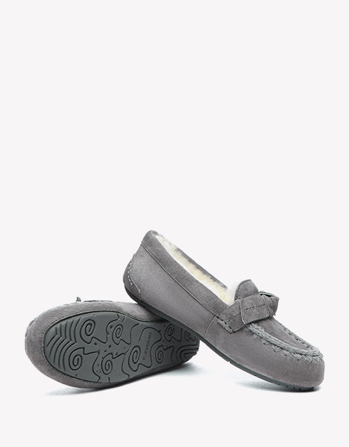 Woven Moccasins In Charcoal