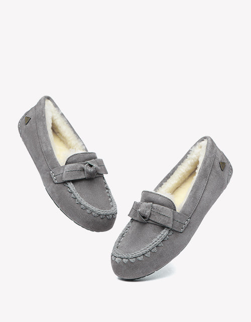 Woven Moccasins In Charcoal