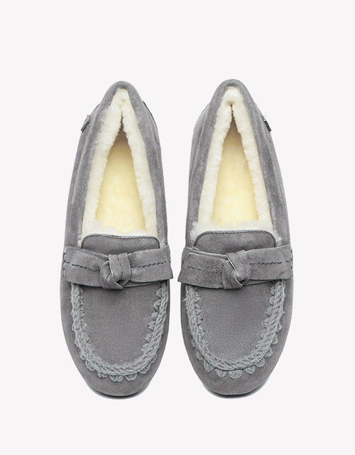 Woven Moccasins In Charcoal