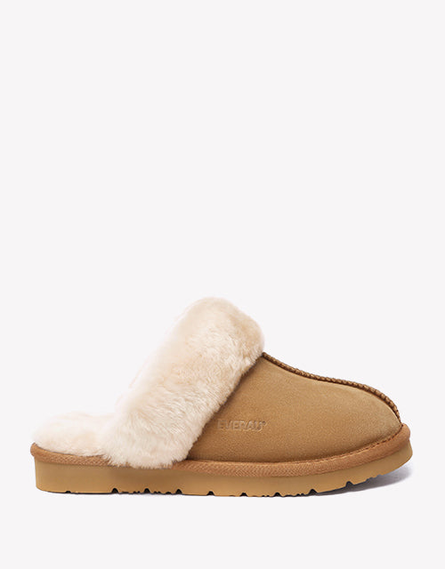 Muffin Slipper Suede In Chestnut – EVERAU
