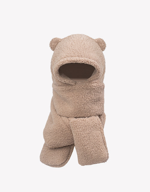 3 In 1 Bear Plush Hat In Brown