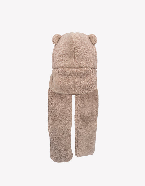 3 In 1 Bear Plush Hat In Brown