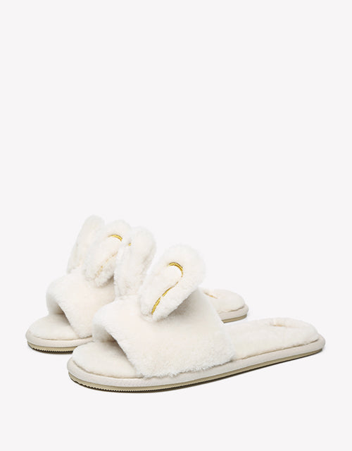 Bunny Slipper in Milky White