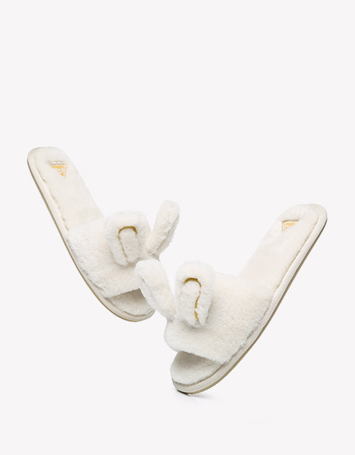Bunny Slipper in Milky White