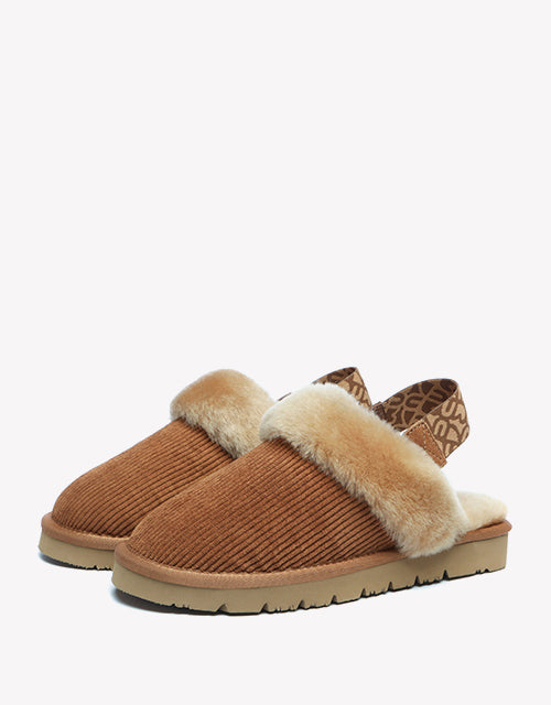 Corduroy Slipper In Chestnut