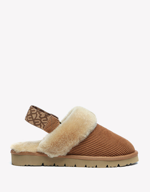 Corduroy Slipper In Chestnut