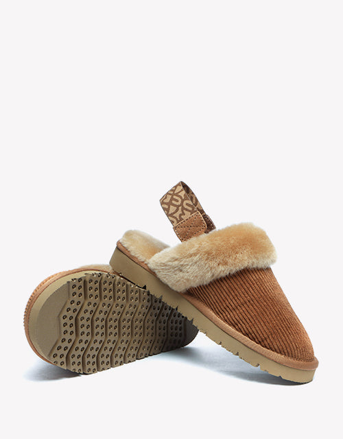 Corduroy Slipper In Chestnut
