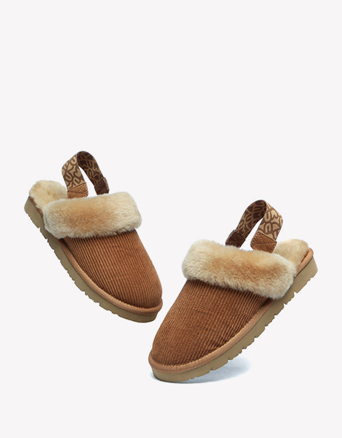 Corduroy Slipper In Chestnut