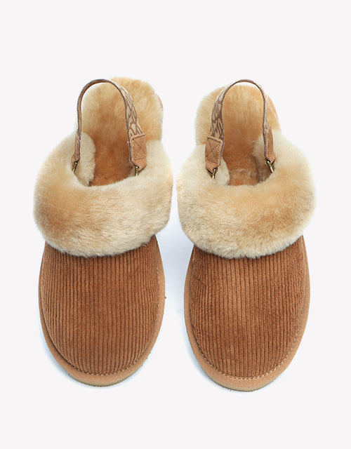 Corduroy Slipper In Chestnut