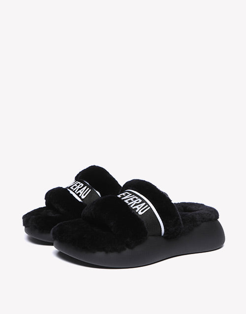 Flossy Slipper in Black