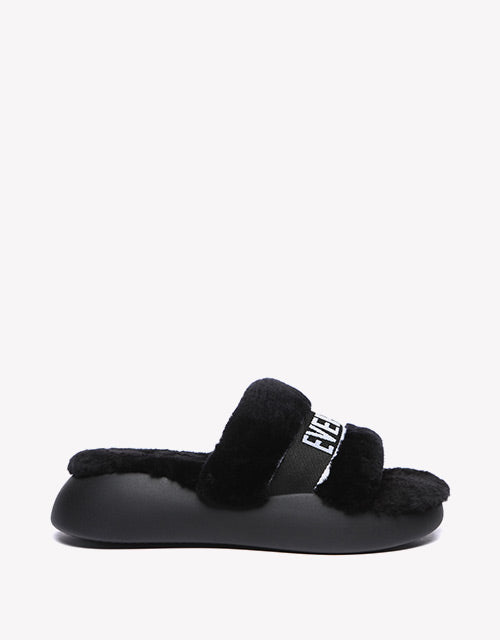 Flossy Slipper in Black