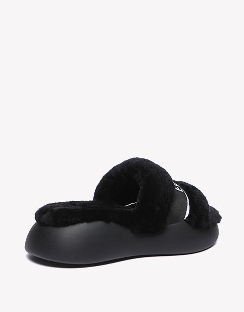 Flossy Slipper in Black