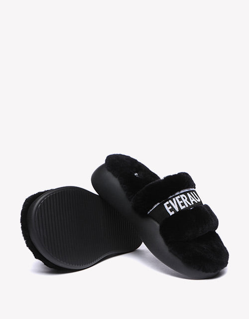 Flossy Slipper in Black