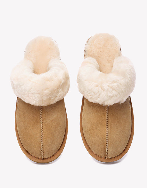 Muffin Slipper Suede In Chestnut – EVERAU - Main Image