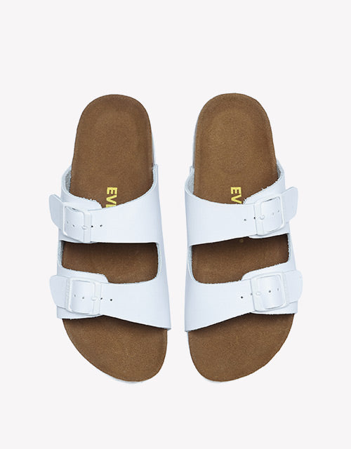 Mick Sandal Slides in White