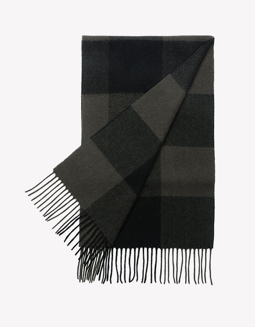 Tartan Scarf in Charcoal Check