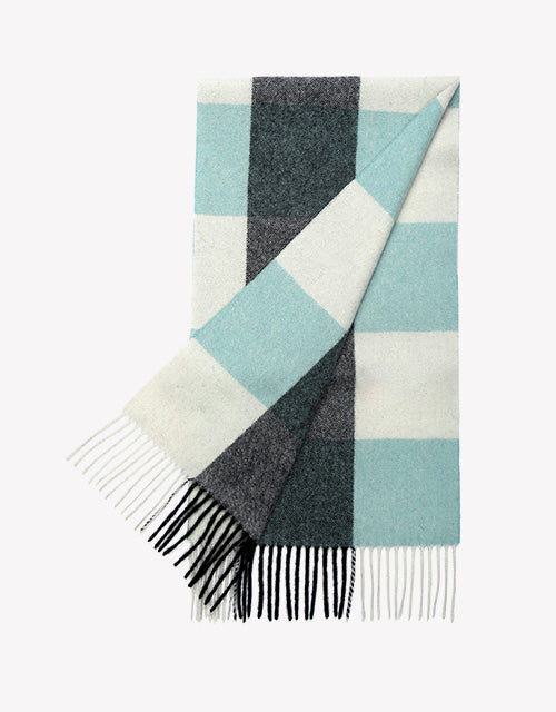Tartan Scarf in Aqua Check