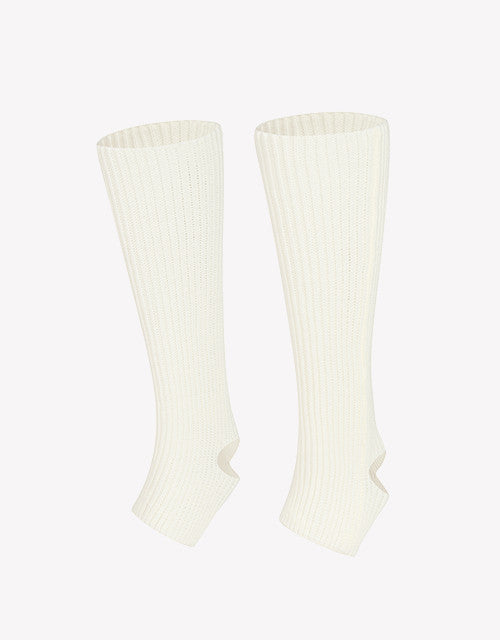 Stirrup Leg Warmer In Beige White